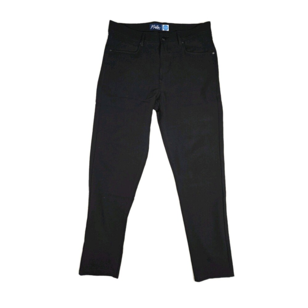 Mens Mister Tech Wear Golf Pants Black Slim Fit 33x30 Polyester Spandex